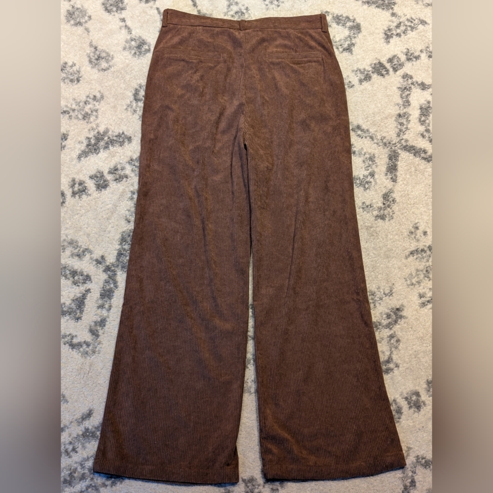 NWT Commense Brown High-Waist Corduroy Wide-Leg Size L - Picture 2 of 6
